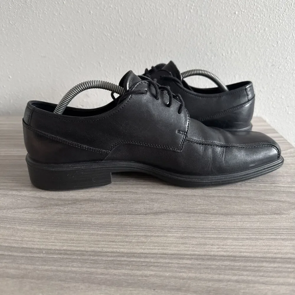 Ecco Austin Men Dress Shoes Black Size 43 US 9 Leather Oxford Square Toe Lace Up